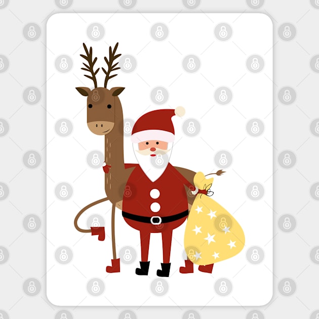 Santa Claus and reindeer Magnet by grafart